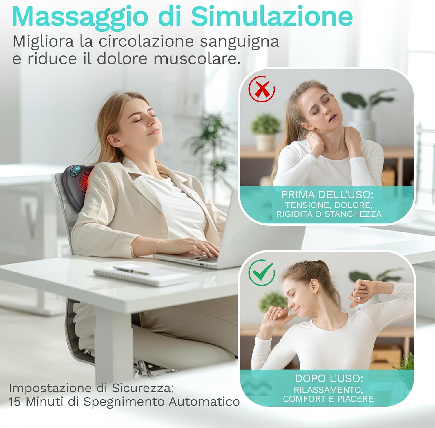 Detalle 2 de TAKRINK Cuscino Massaggiatore 8 nodi 💆