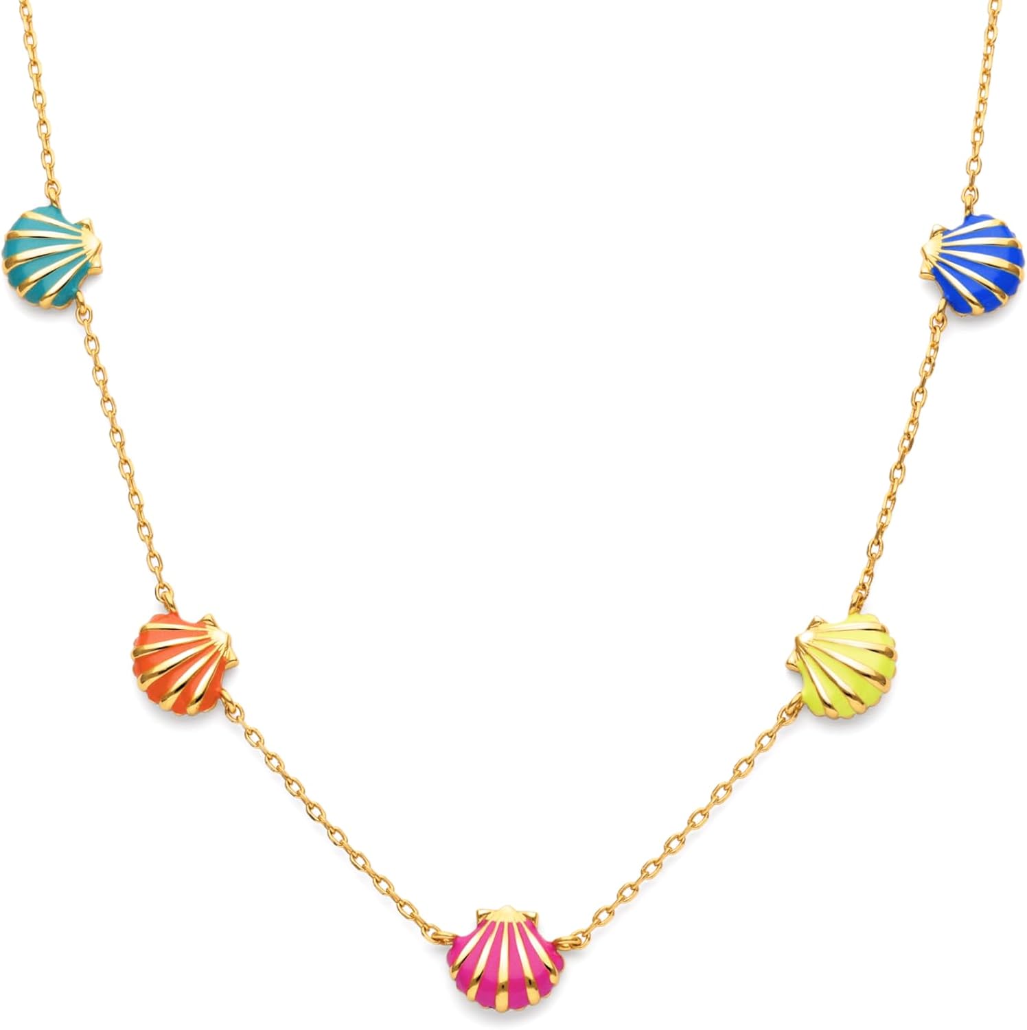 Detalle de SINGULARU Collar Mujer Conchas Enamel bañado en oro 18kt