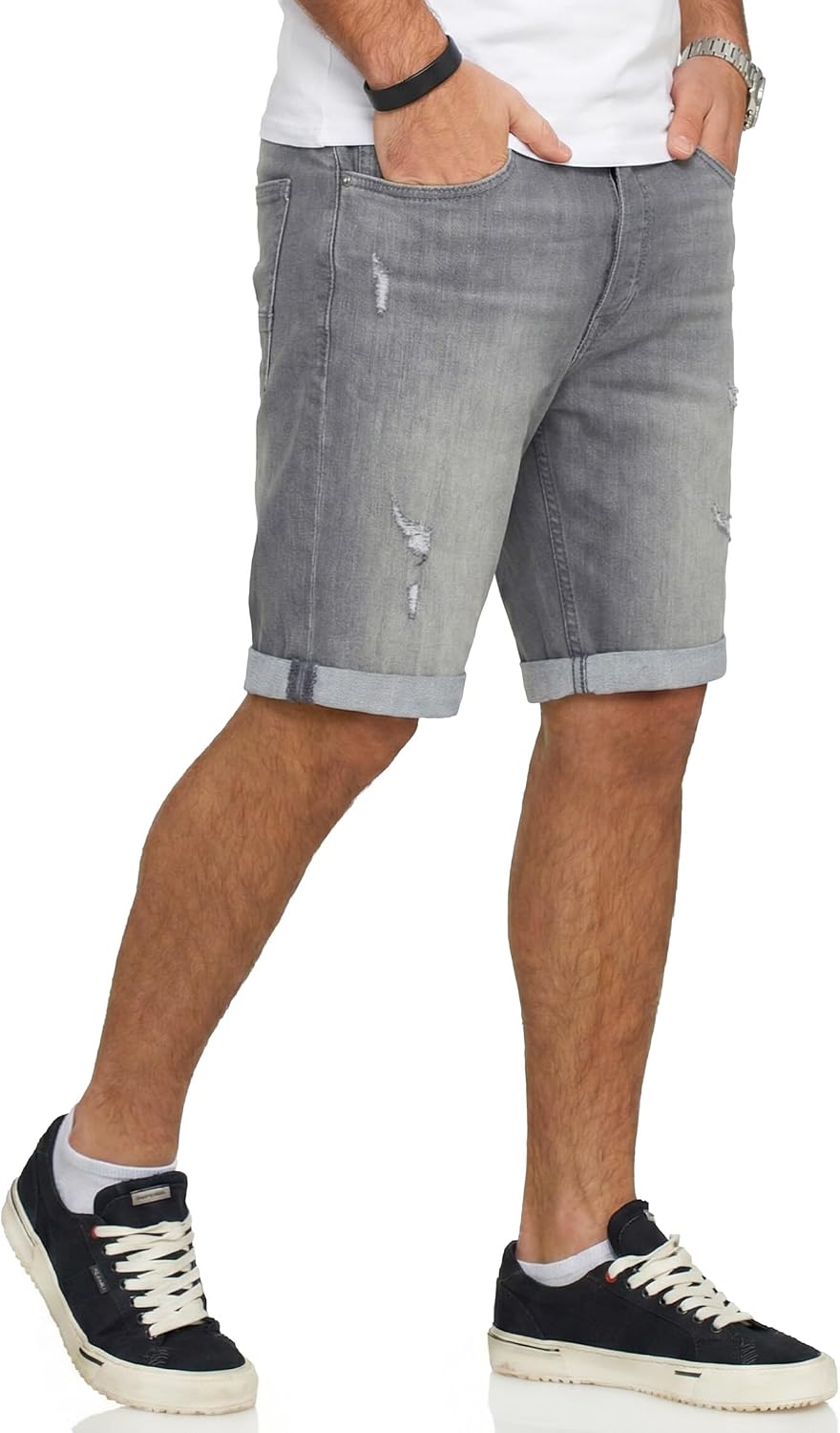 Detalle de JACK & JONES Infinity Herren Jeans Shorts Rick Bermuda Used Look