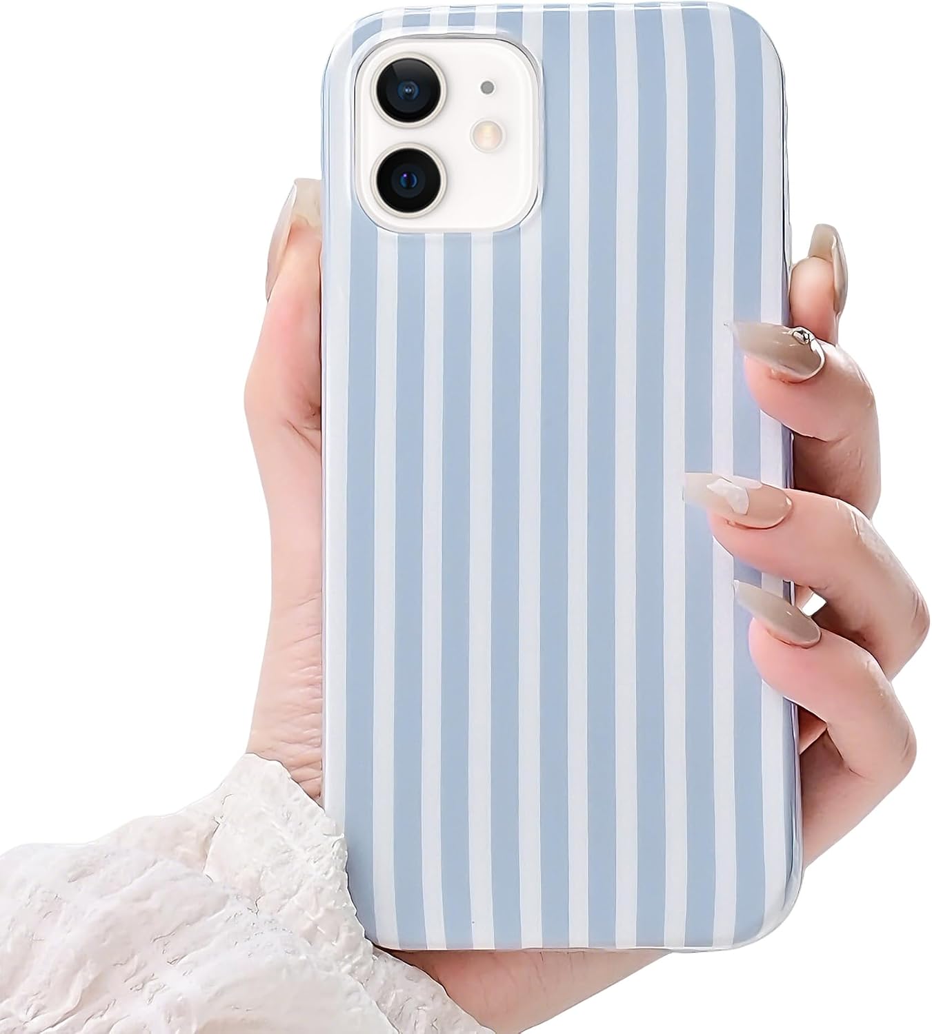 Detalle de SleekCover Blue Stripe TPU Case for iPhone 11 (6.1″) – Cute Kawaii Protective Cover