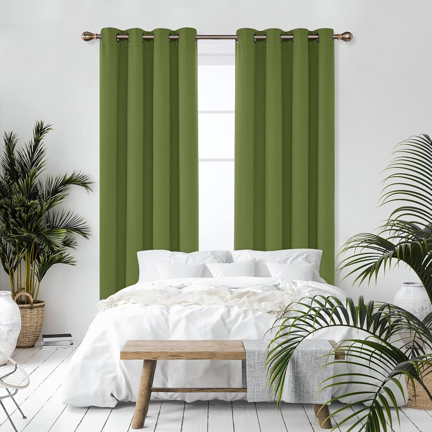 Thumbnail 5 de Deconovo Tende oscuranti termiche 132×183 cm verde 🪟