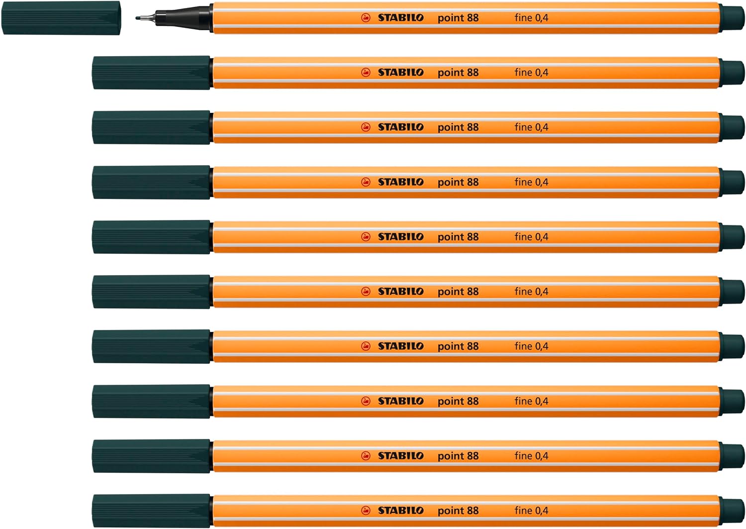 Detalle de STABILO Fineliner point 88 – 10er Pack, olivgrün