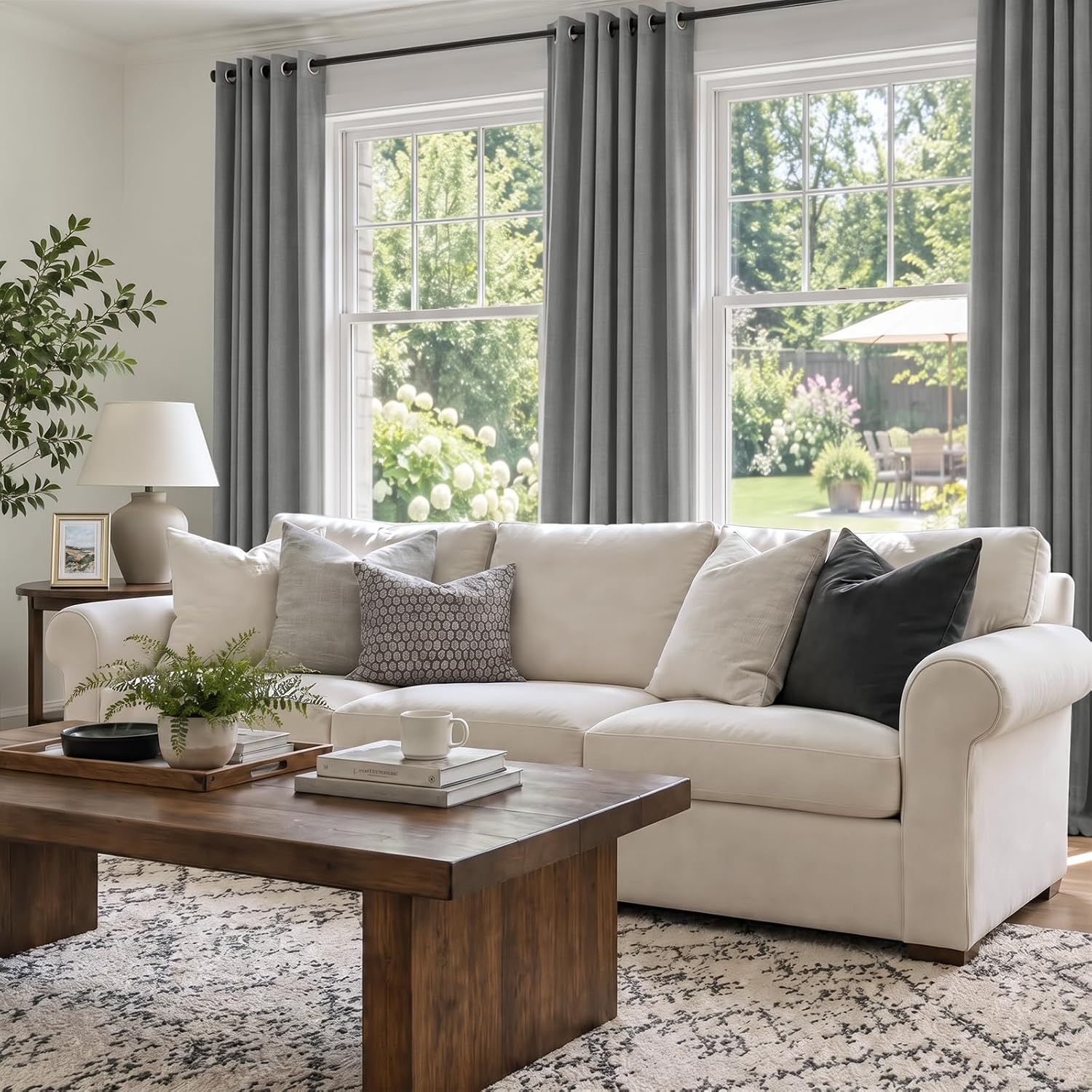Thumbnail 1 de 100% Blackout Shield Curtains, Faux Linen Texture