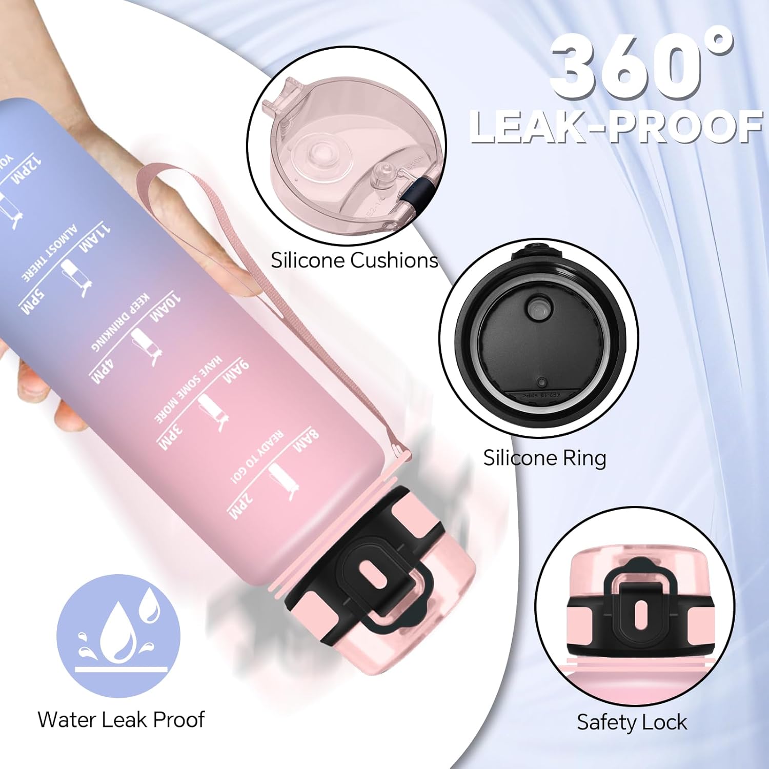 Detalle 2 de Botella de Agua 500ml Infantil con Filtro 🚰
