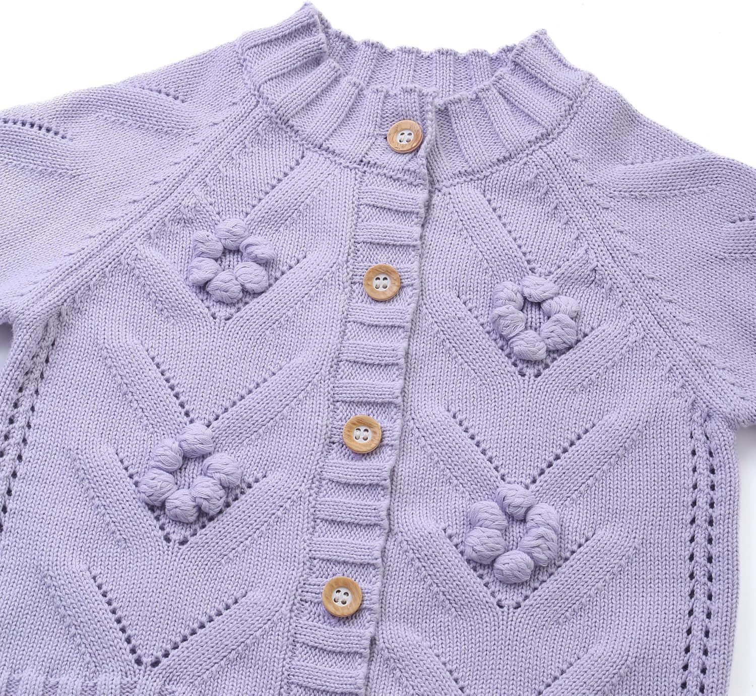Thumbnail 6 de Loyfoky Baby Girl Cardigan: 100% Cotton Handmade Floral Knitwear