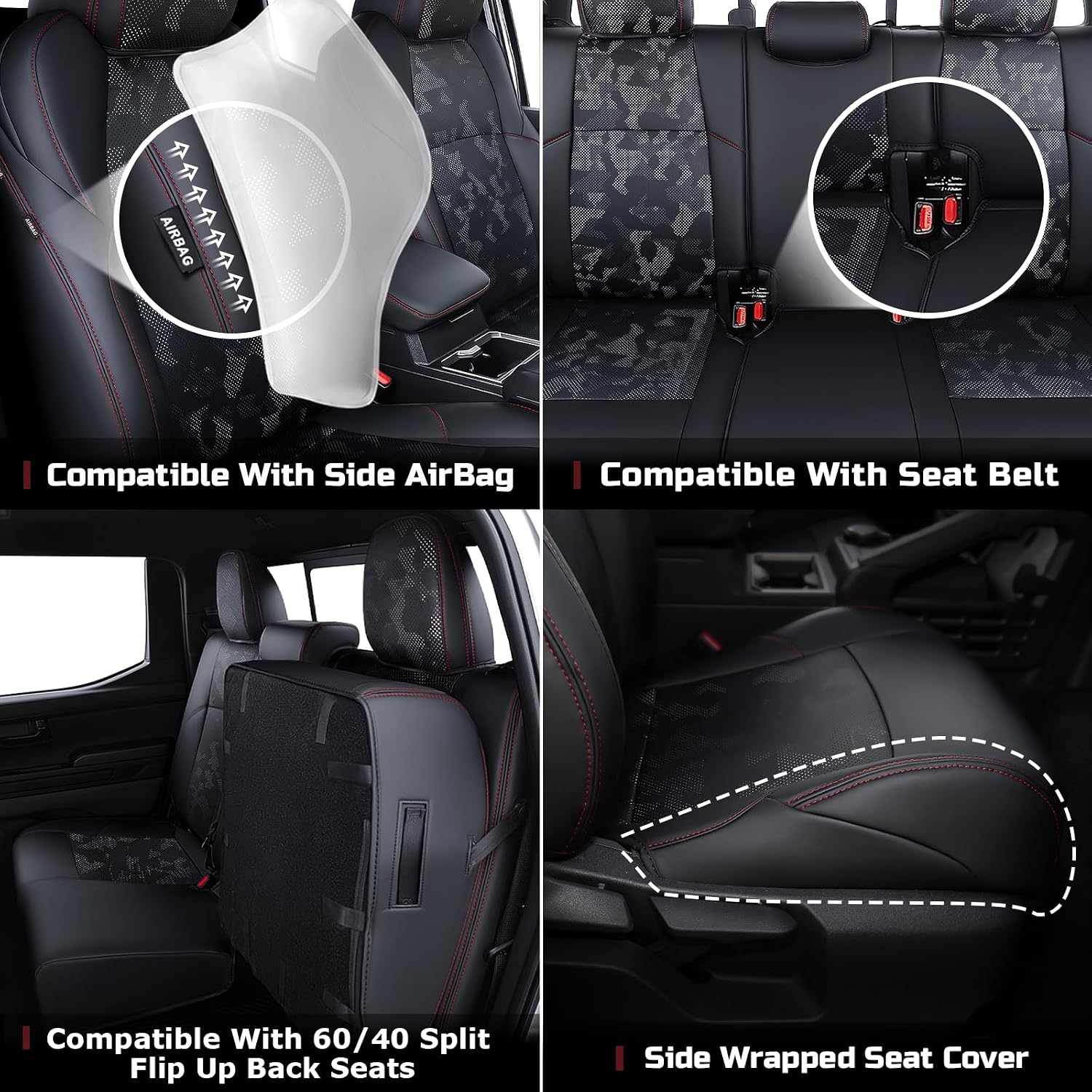 Thumbnail 4 de Carlimeki Leather Seat Covers for Tacoma Gen 4th 2024-2026