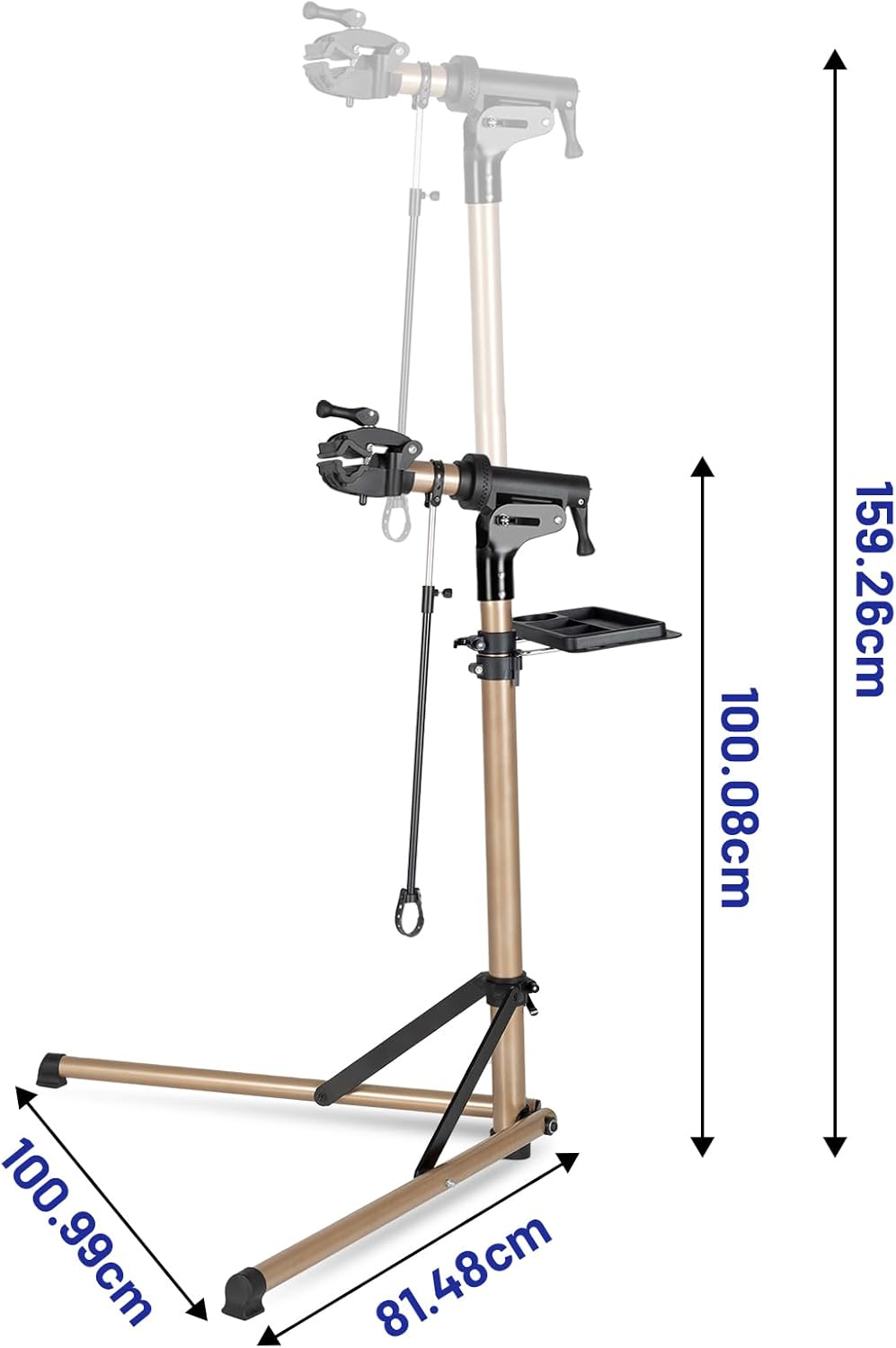 Thumbnail 6 de Favoto Cavalletto per riparazione bici regolabile in alluminio, girevole 360° e con vassoio porta-utensili magnetico