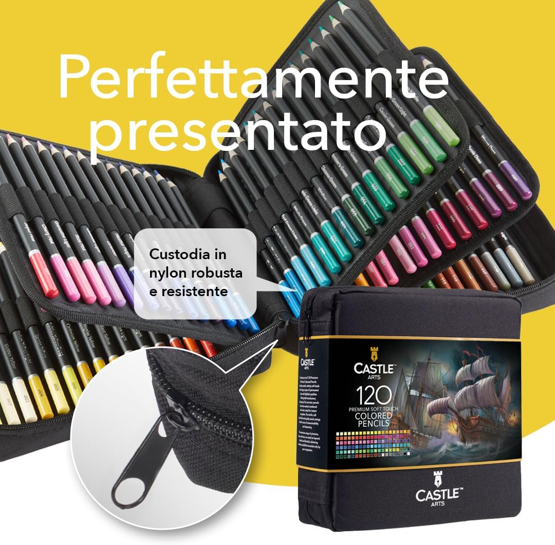 Thumbnail 1 de Castle Art Supplies set di 120 matite colorate in custodia con cerniera