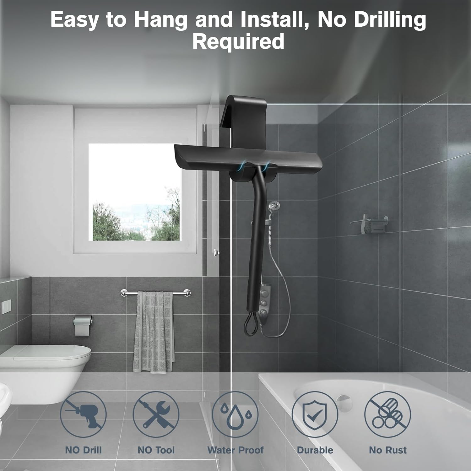 Detalle 2 de Vinabo Rasqueta limpiacristales para duchas 21 cm
