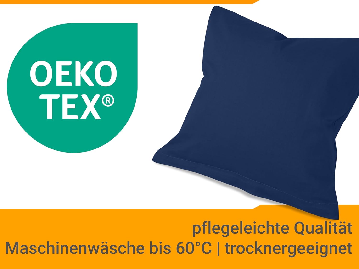 Thumbnail 5 de Housse Coussin 40x40 Coton – Lot de 2, Navyblau, npluseins