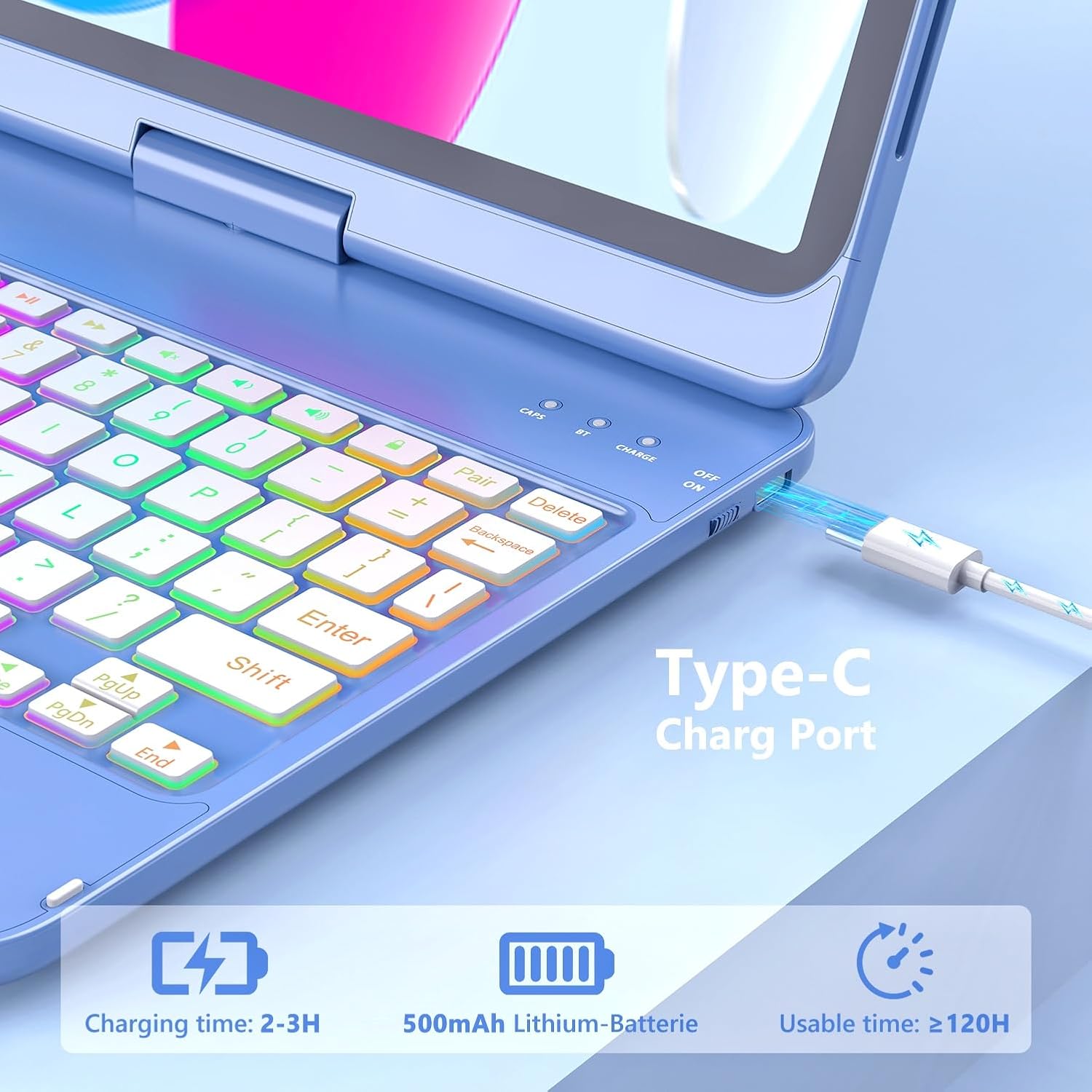 Thumbnail 5 de FUWANG Touch Keyboard Case 360° Rotate 11 inch