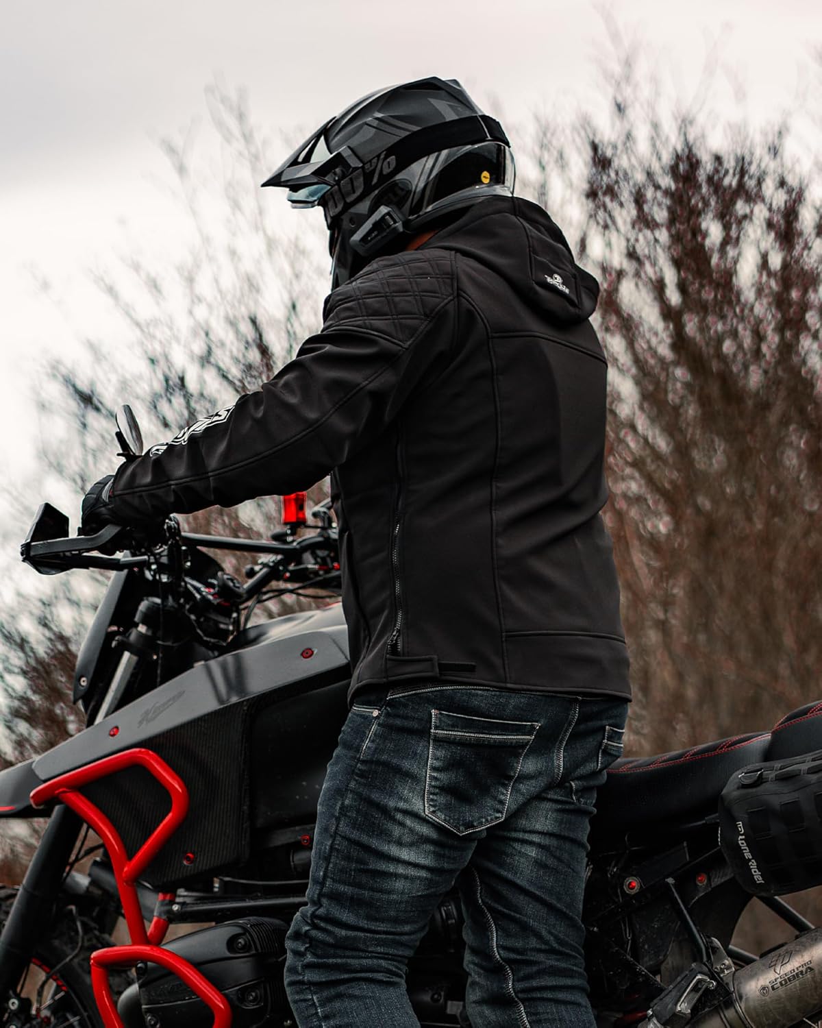 Detalle de IRON JIA’S Veste Moto Homme 3-en-1: Blouson CE A et Doublure Amovible, Pour Toutes Saisons