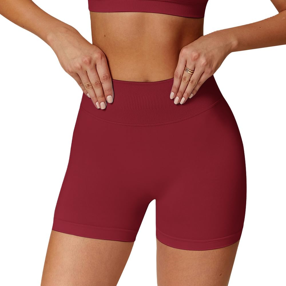 Detalle 2 de JN JANPRINT women’s seamless running & gym cycling shorts with hidden scrunch bum (4.5 inch)