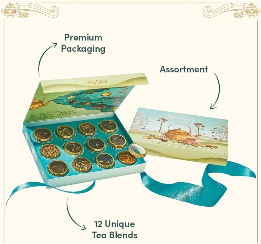 Thumbnail 4 de VAHDAM Té Suelto Chai 🎁 Set 12 Sabores Sin Gluten OGM