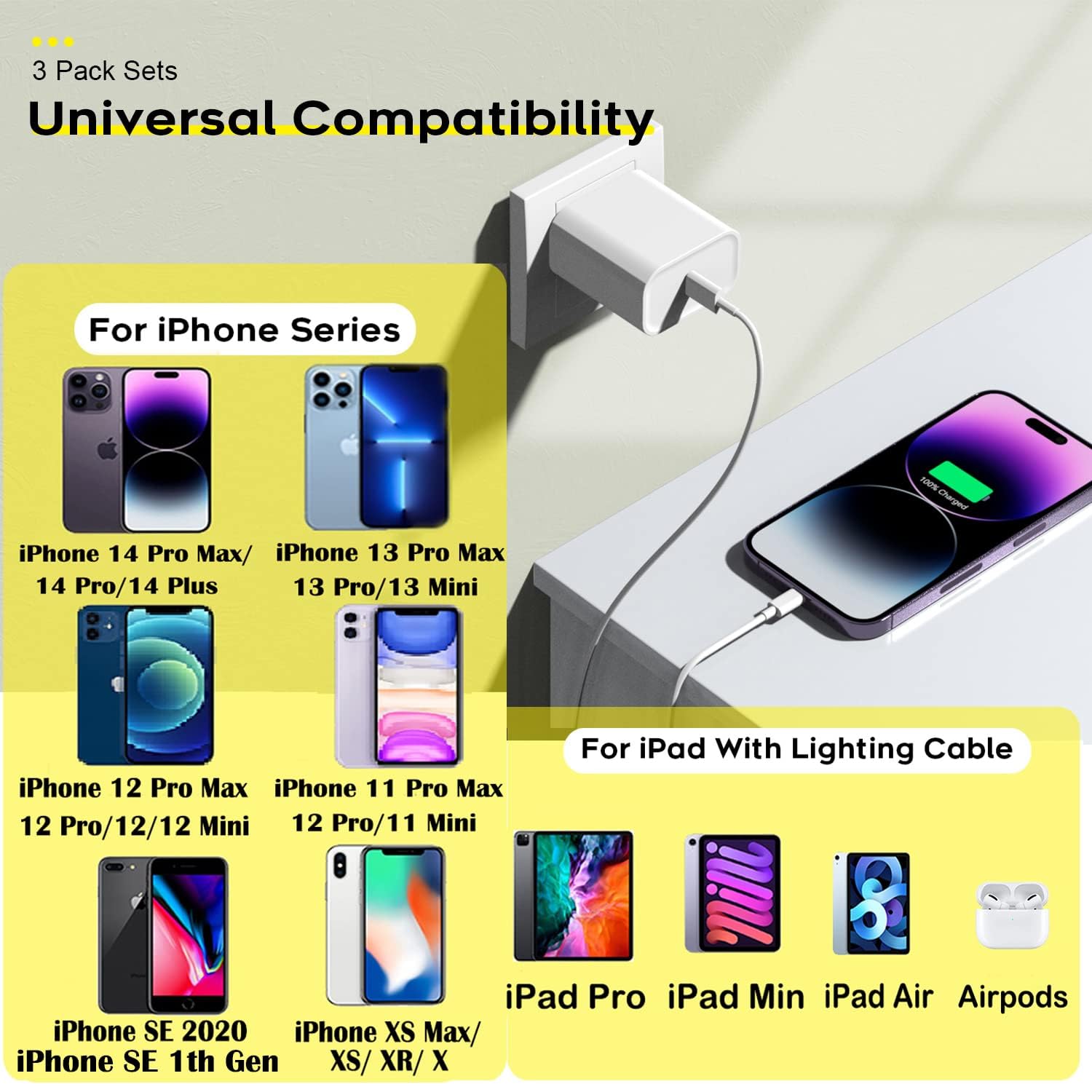 Detalle 2 de Fast Charger iPhone 6FT 3-Pack