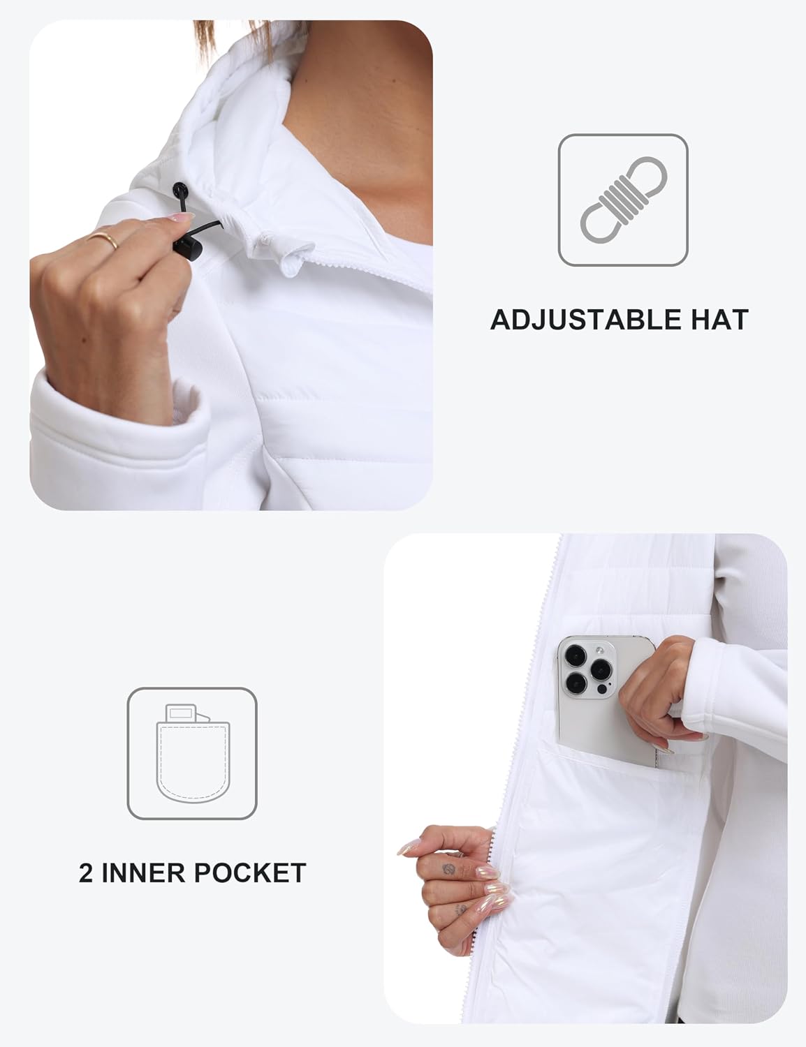 Thumbnail 4 de MoFiz Women's Fleece-Lined Softshell Jacket with Hood, Stretch Fabric and 4 Pockets