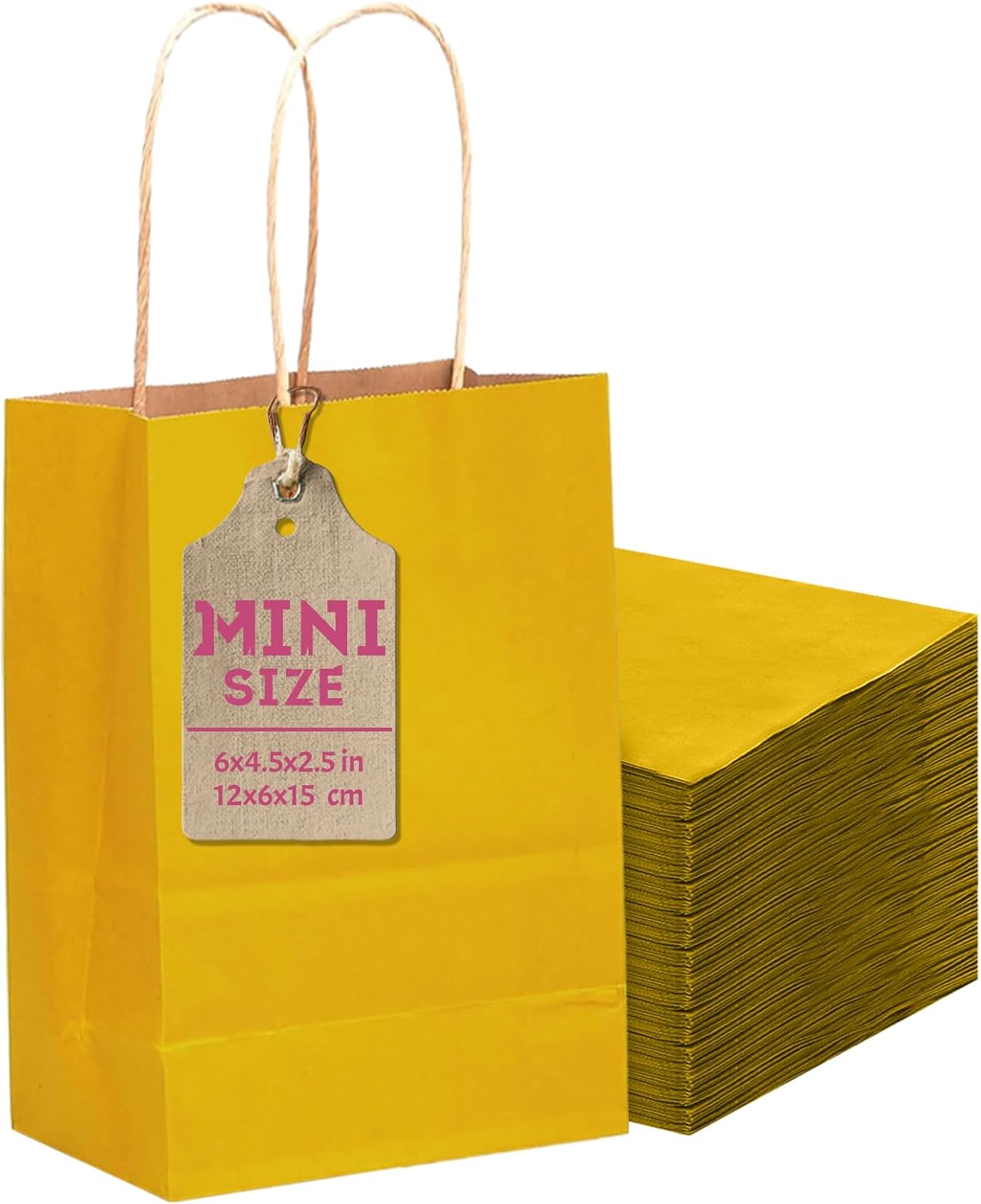 Thumbnail 6 de Gcardist 24 Stück Wein Mini-Geschenk-Taschen aus Kraftpapier – 12x6x15 cm, FSC-zertifiziert