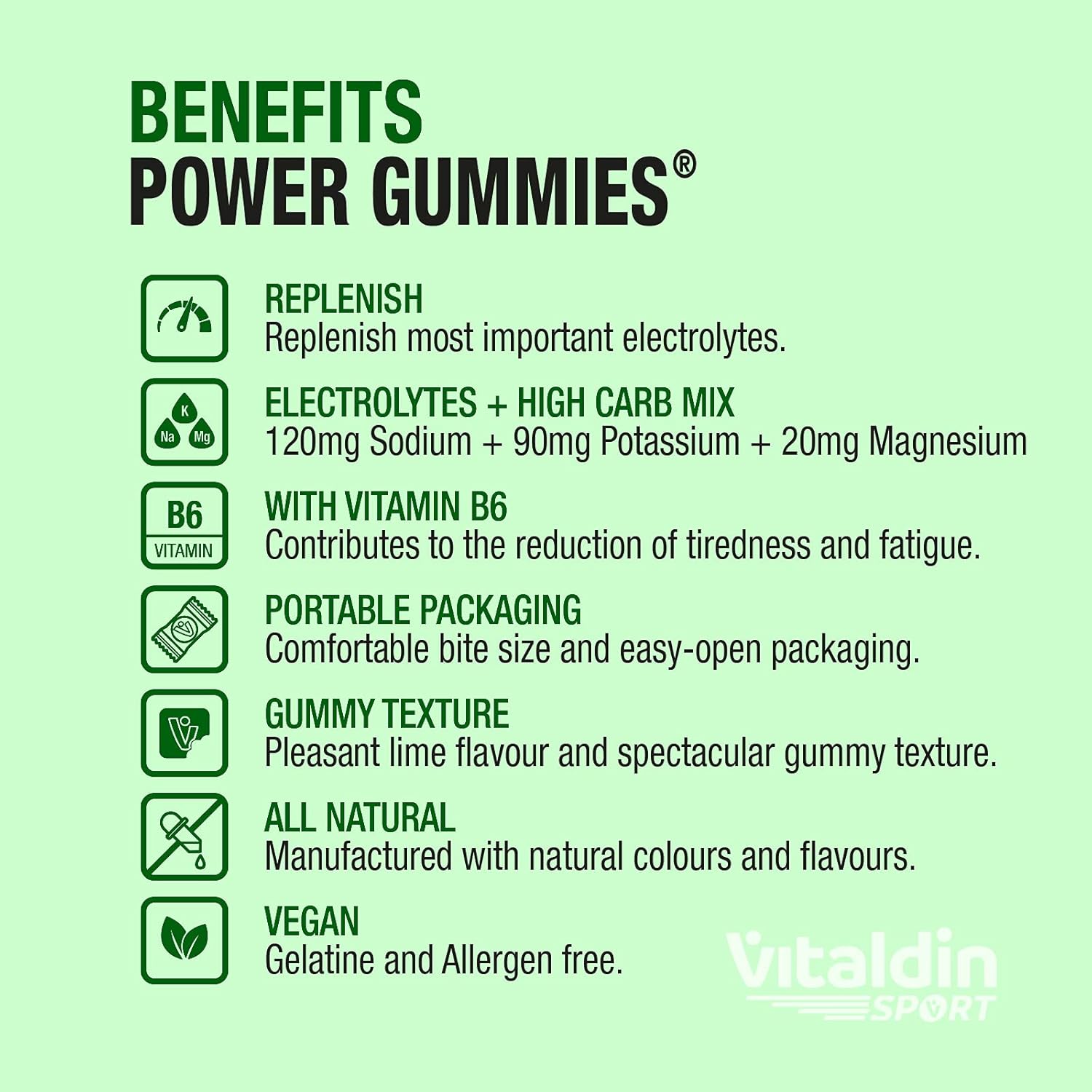 Thumbnail 3 de VITALDIN SPORT Power Gummies Electrolytes – Vegane Elektrolyt-Gummis für Ausdauer und Performance