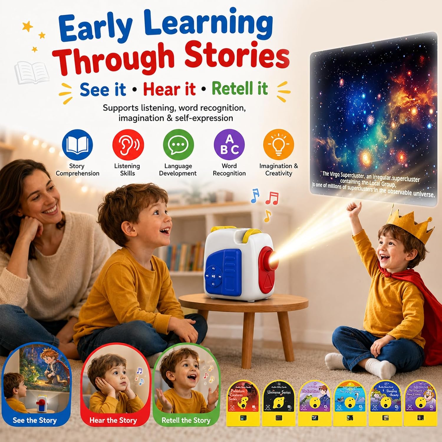 Detalle de Tokky Kids Story Projector with 6 Story Cards