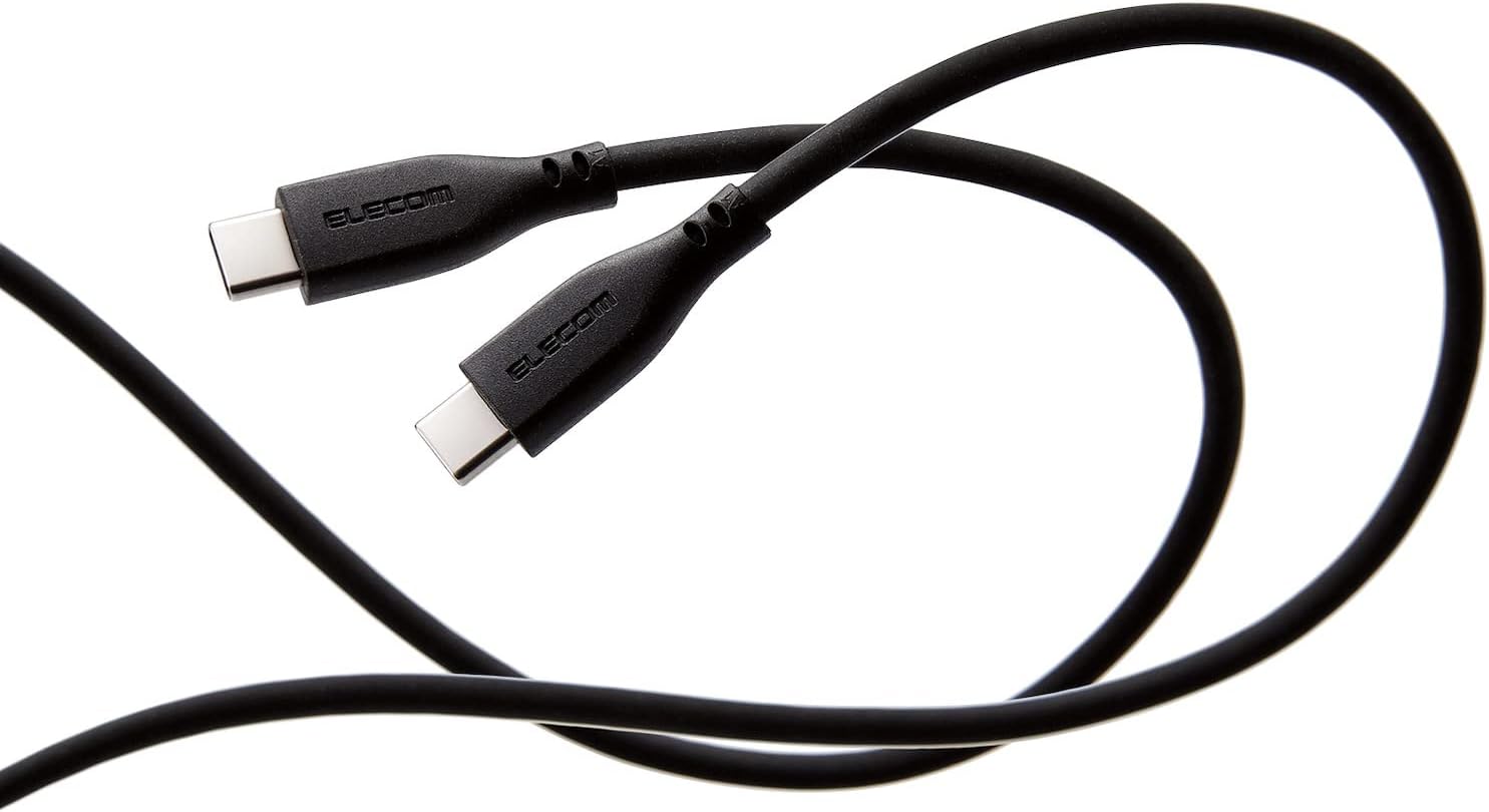 Detalle de エレコム MPA-CCSSEC07BK USB Type-Cケーブル 60W PD対応・70cm・シリコン素材