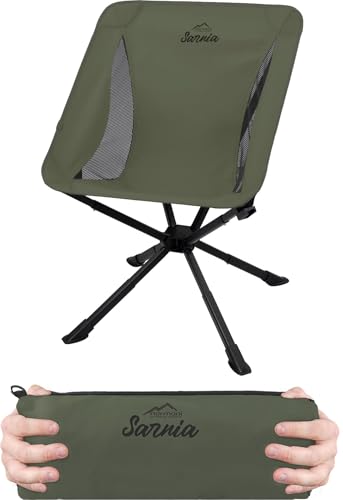 Detalle de normani Ultraleichter Campingstuhl Klappstuhl mit Getränkehalter – Khaki, OneSize