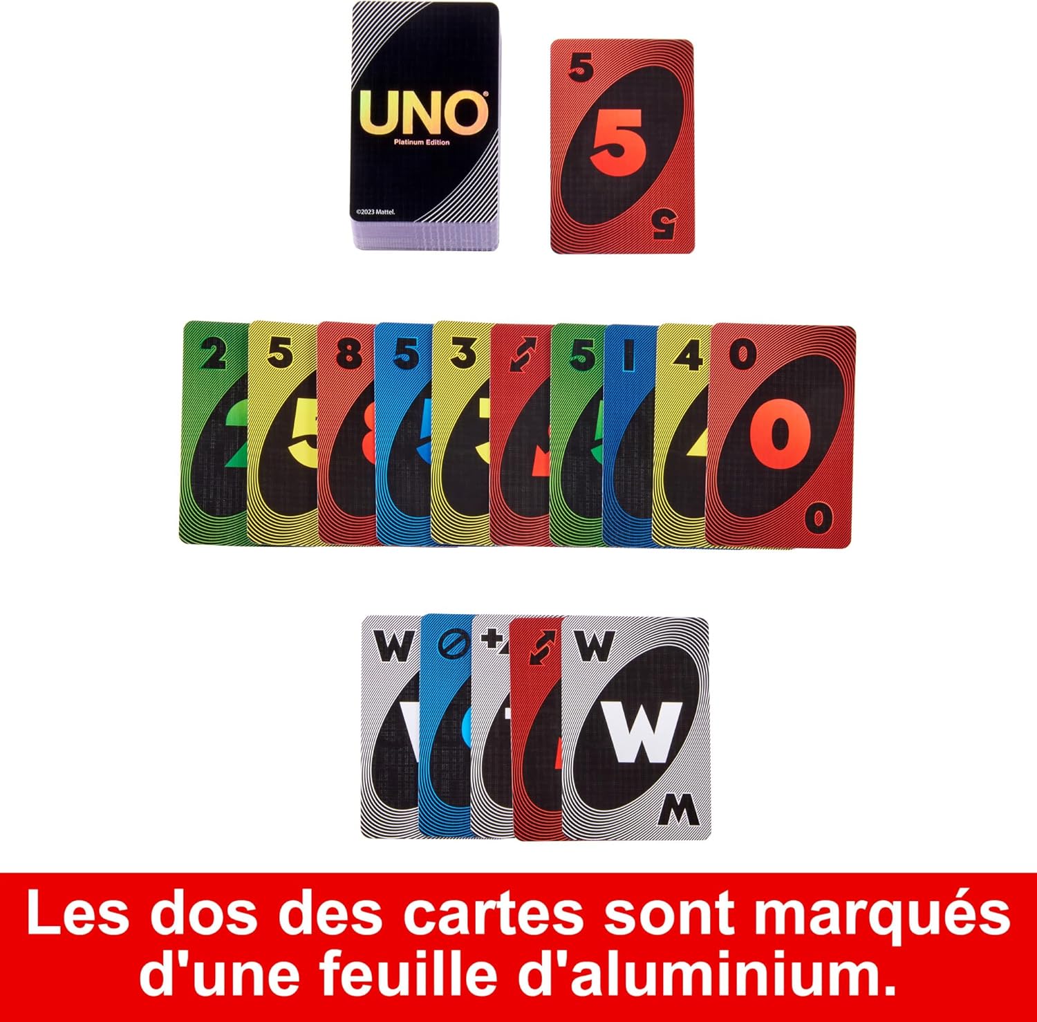Thumbnail 2 de Mattel Games UNO Édition Platinum (HPY61) – jeu de cartes premium pour soirées, voyages et fêtes