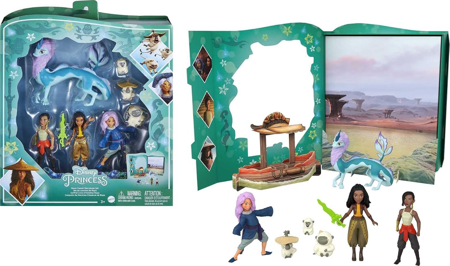 Detalle de Mattel HLX24 Raya och den sista draken – lekset med sju figurer