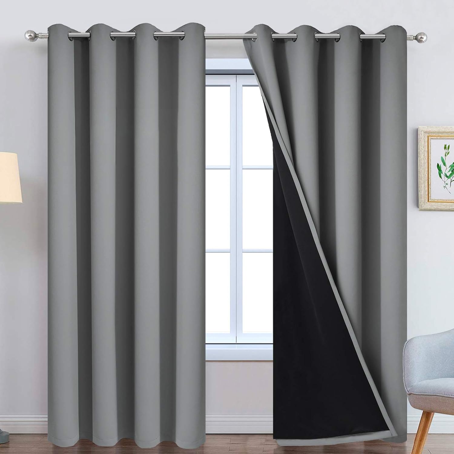 Yakamok 100% Blackout Curtains 84" Long, 52" Panels 🪟