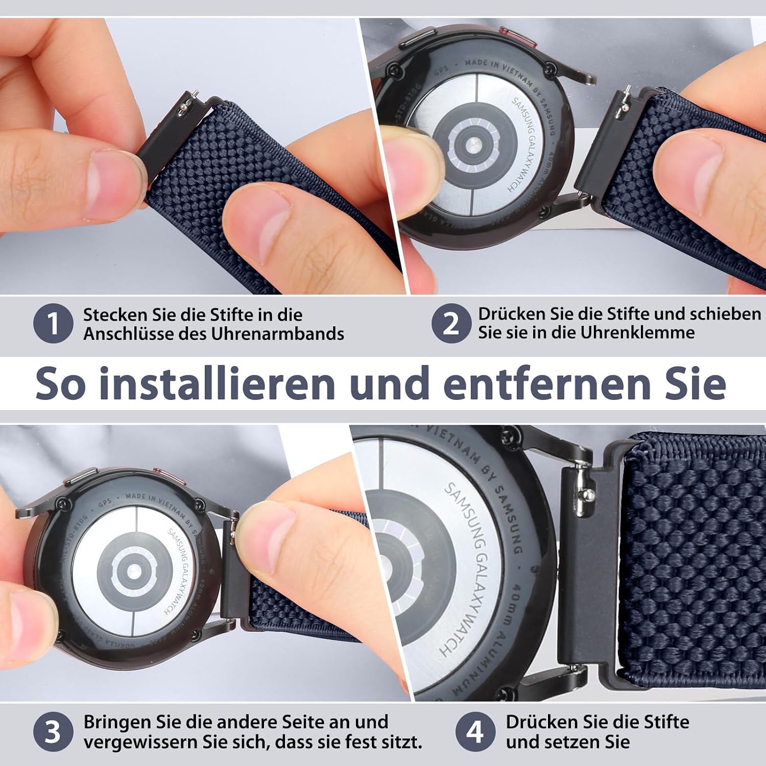 Detalle de SHIJZWD Elastisches Nylonarmband 22mm