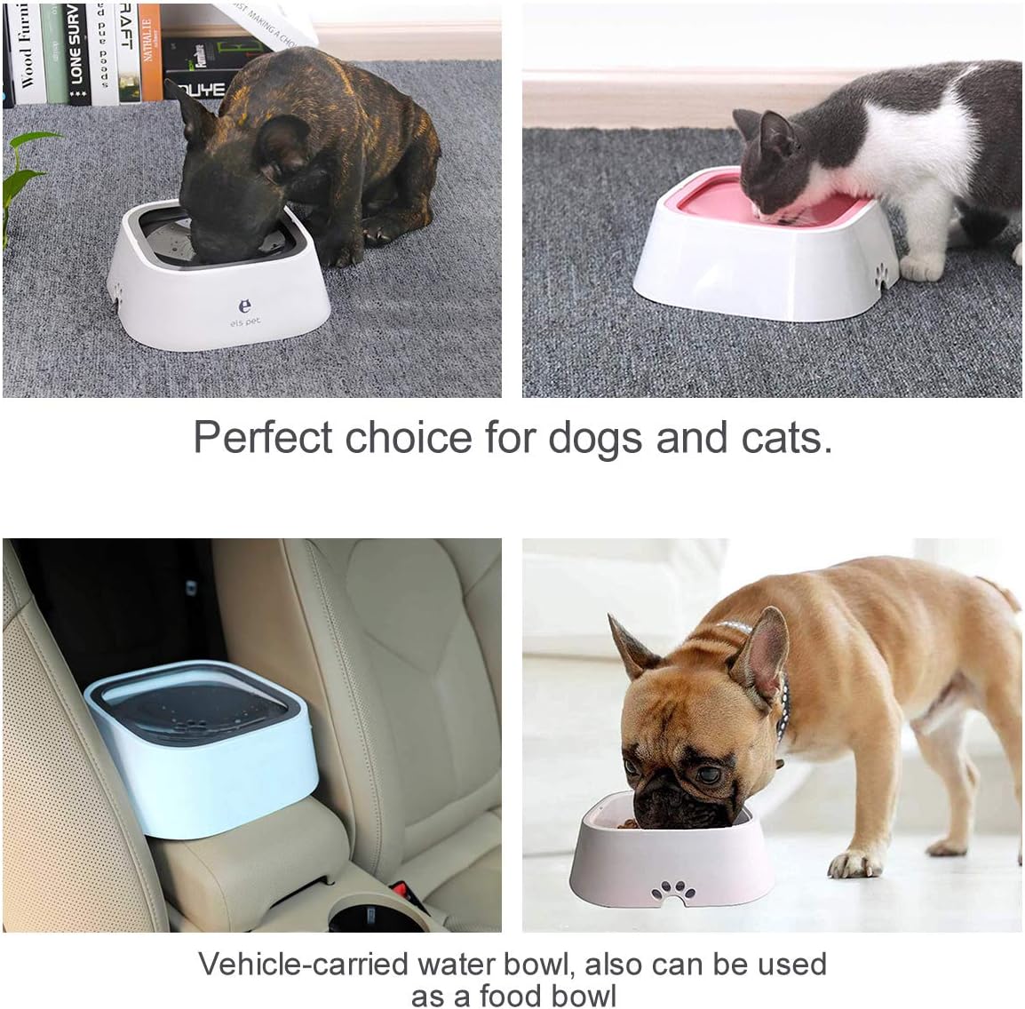 Thumbnail 6 de Dog Water Bowl Splash-Free 1.5L White