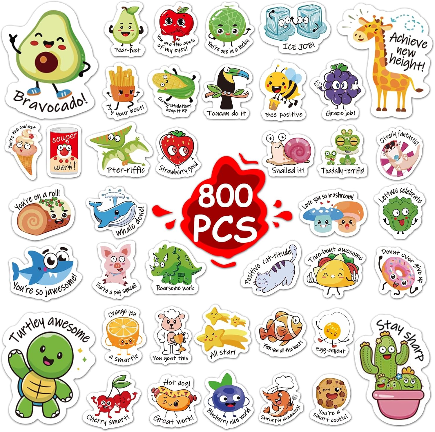 Detalle de Wakawaga wakawaga-1 Motivational Classroom Stickers, 800-Piece Vinyl Set