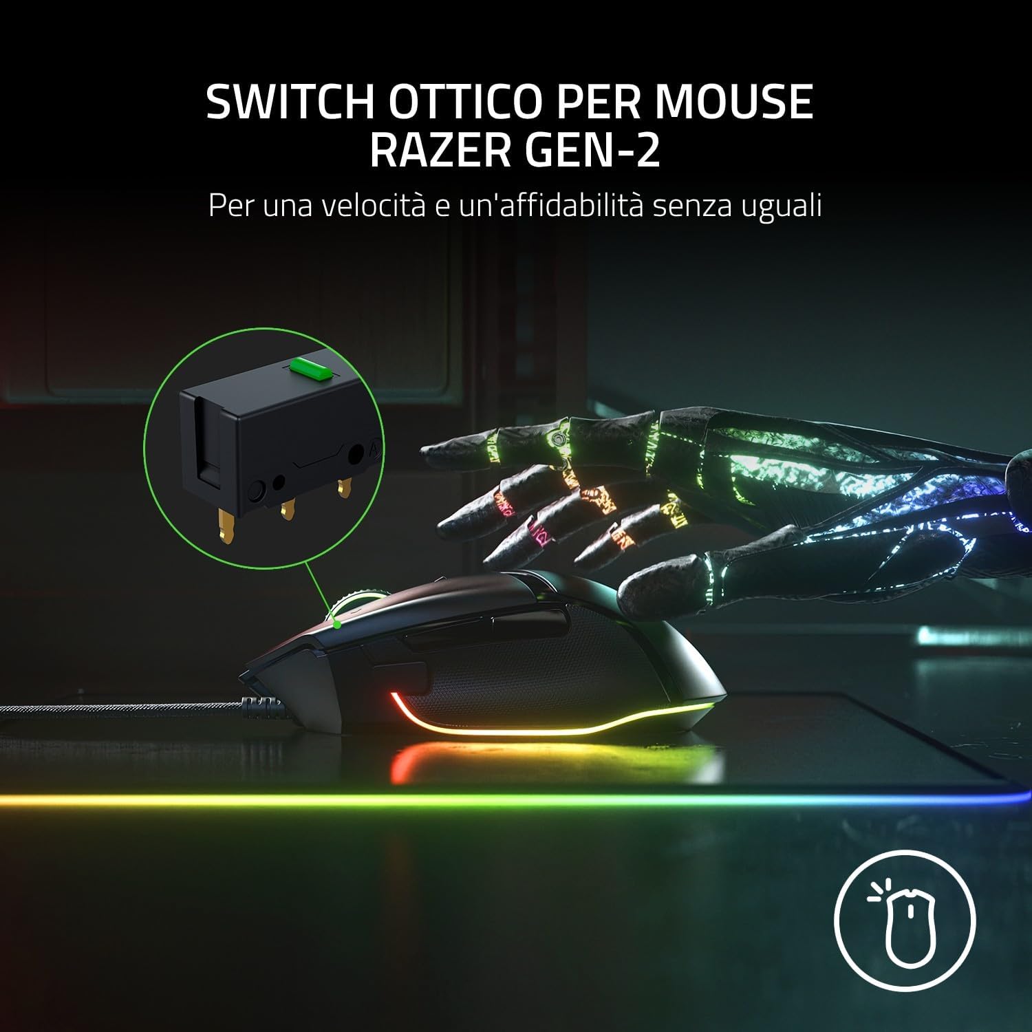 Thumbnail 5 de Razer Basilisk V3: Mouse da Gioco cablato con 11 pulsanti programmabili e DPI 26K