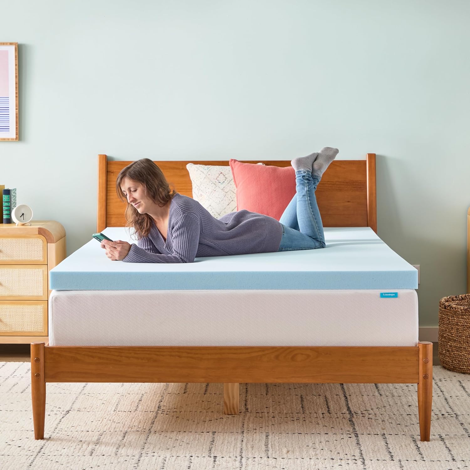 Thumbnail 6 de Linenspa Memory Foam Mattress Topper, Twin XL (3 Inch) – Gel-Infused Plush Comfort with Cooling