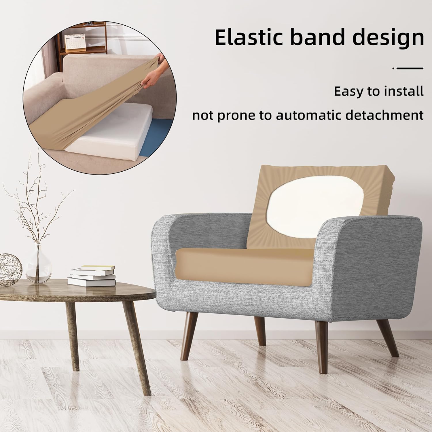 Thumbnail 4 de BIETYONE 8-Pack Outdoor Cushion Covers: Elastic Sofa Cushions for Patio (Fits 20–27 in Cushions)