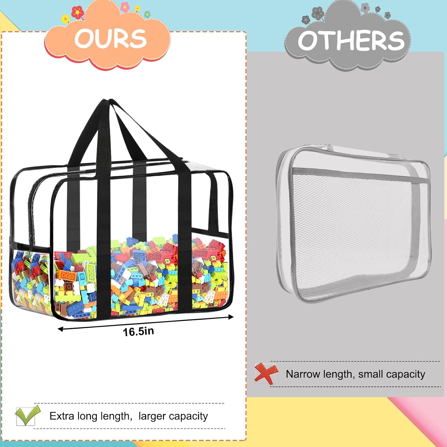 Thumbnail 4 de XXL Toy Storage Bags 16.5×11.8×6.8In