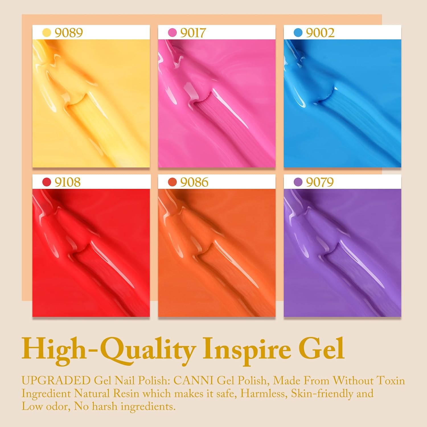 Detalle de CANNI Gel Nail Polish Set, 6 Colors