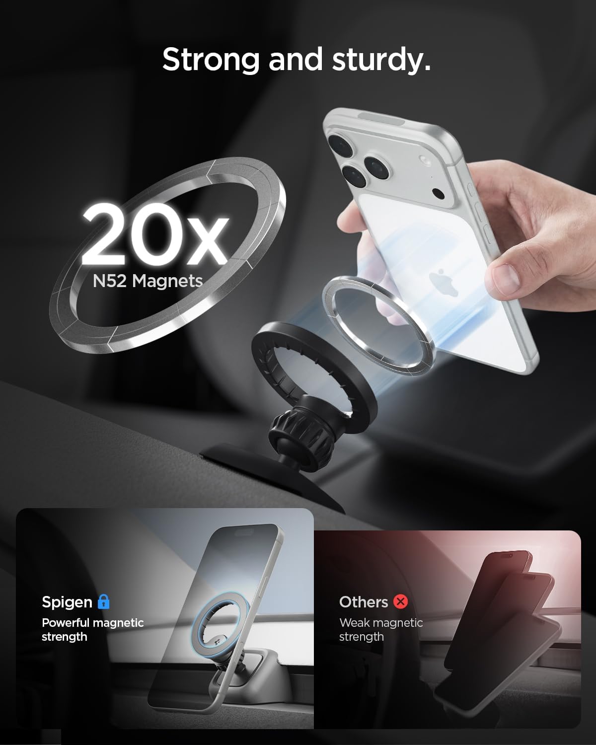 Thumbnail 2 de Spigen Porta Cellulare Auto MagSafe per presa d’aria Tesla Model Y Juniper 2025 e Model 3 Highland 2024 (ECCETTO Performance escluso)