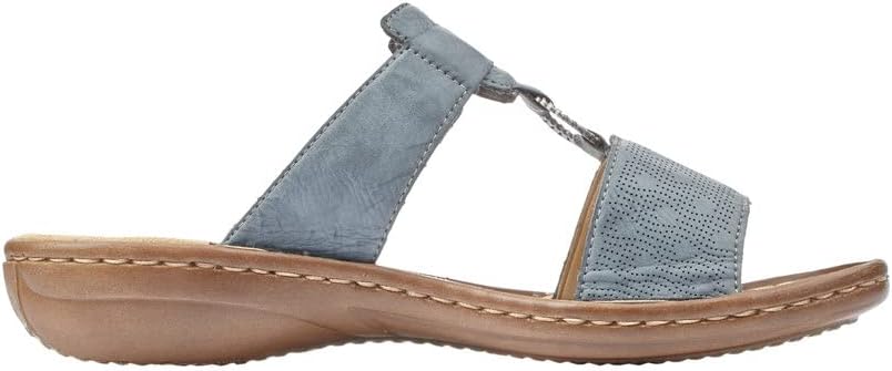 Detalle de Rieker Damen Pantoletten 60885 – Frauen Slipper mit weicher Decksohle