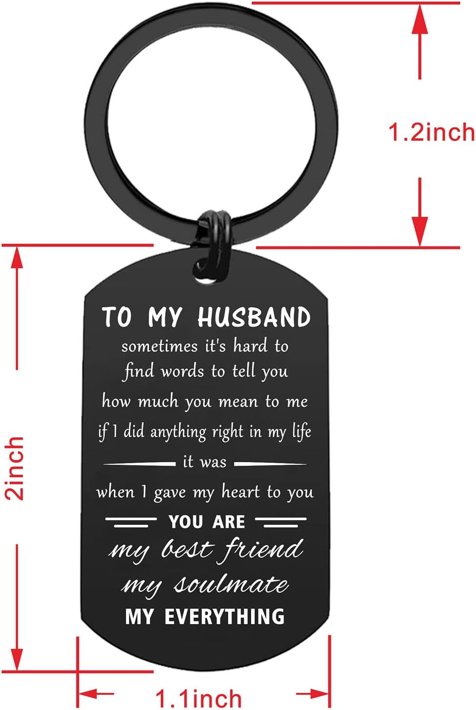 Thumbnail 1 de ENGZHI double side engraved stainless steel “Drive safe” keyring – a husband gift from his wife