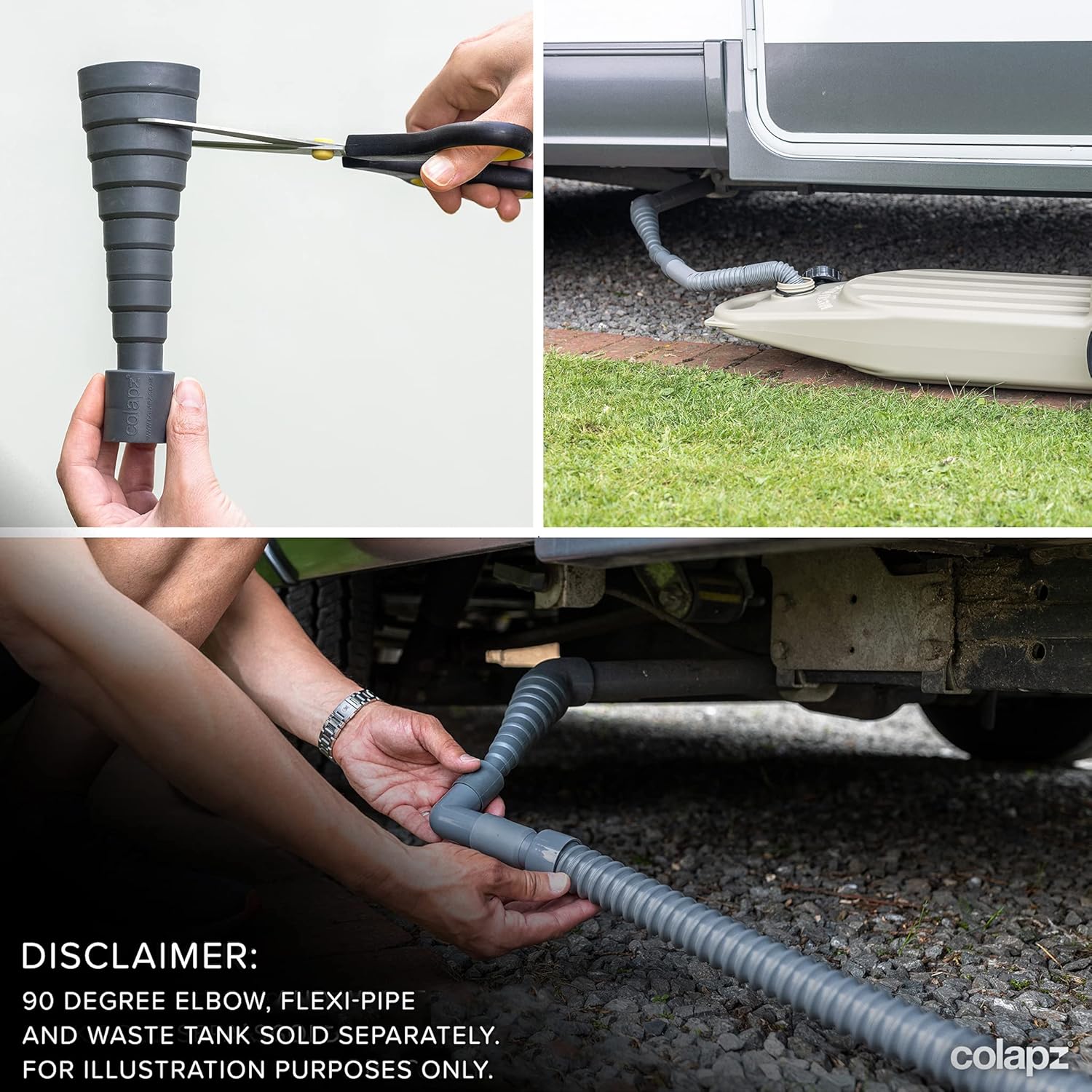 Thumbnail 5 de Colapz Flexi Waste Pipe Adapter (17–50mm) – Flexible, Adjustable Waste Pipe for Caravans and Motorhomes