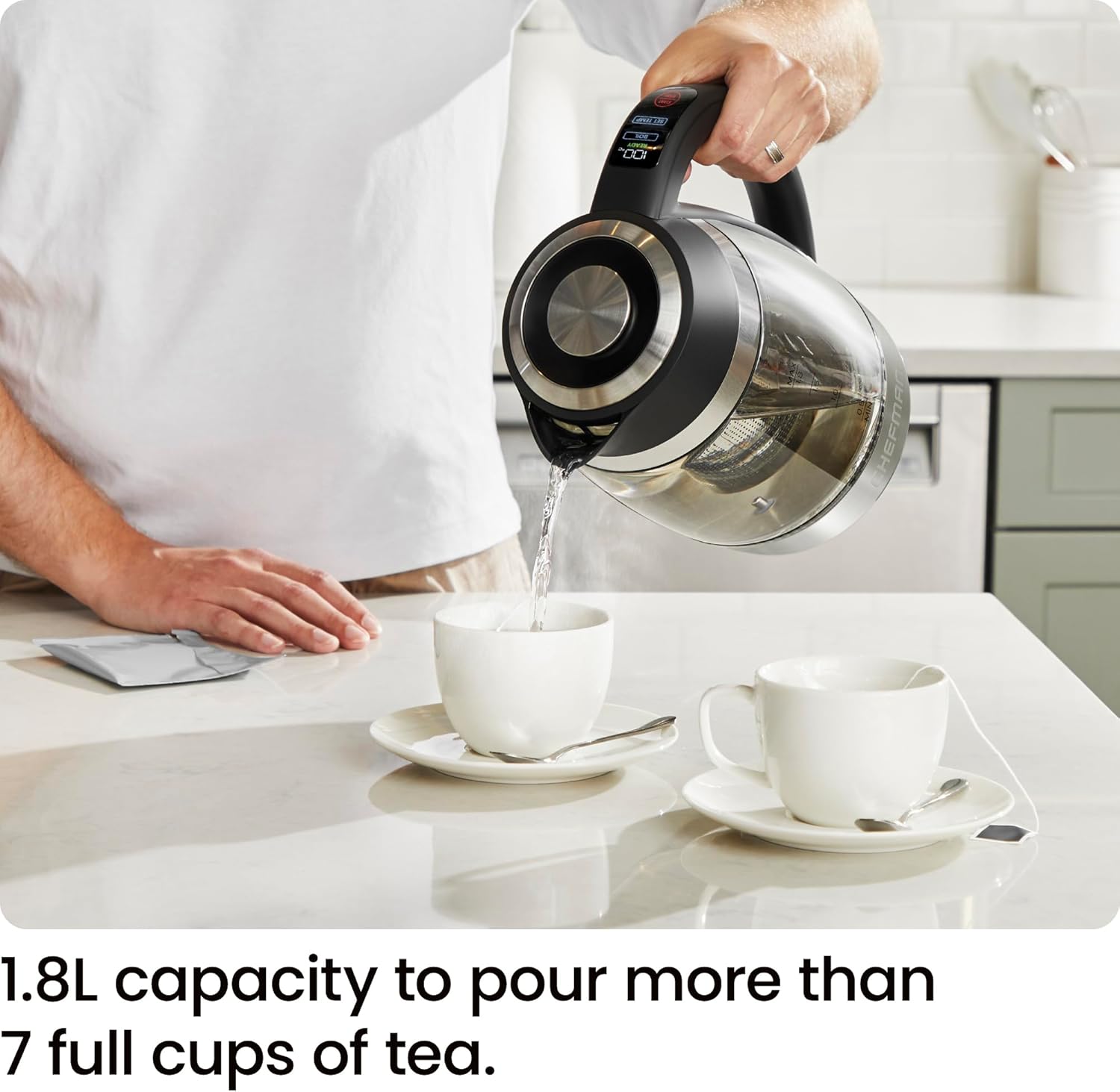 Thumbnail 5 de Chefman Electric Kettle for Boiling Water, 1.8L 1500W with Temperature Control