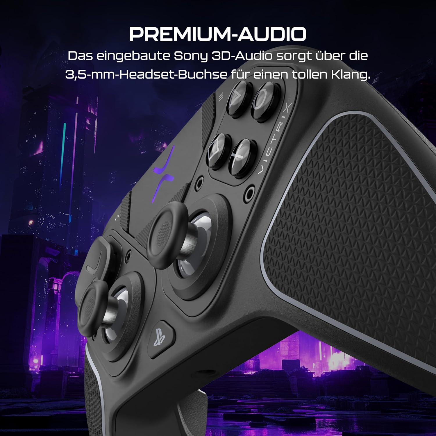 Detalle de Turtle Beach Victrix Pro BFG Reloaded Wireless Modulares PlayStation-Controller Schwarz (offiziell lizenziert)