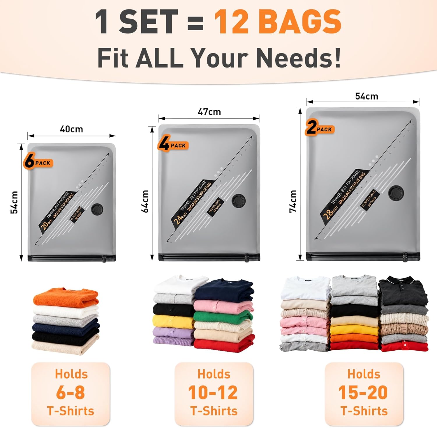 Thumbnail 1 de TJ-Ocean 12-Pack Vacuum Storage Bags with Portable Wireless Electric Pump