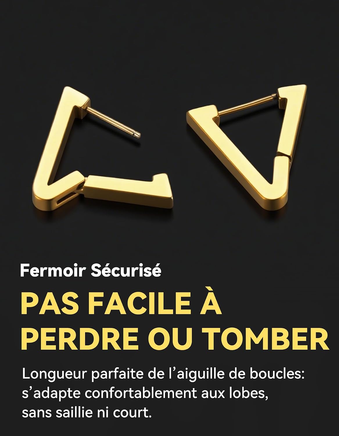 Thumbnail 3 de ChainsHouse Boucles d'Oreilles Petit Créole en Acier Inoxydable – Argent Noir