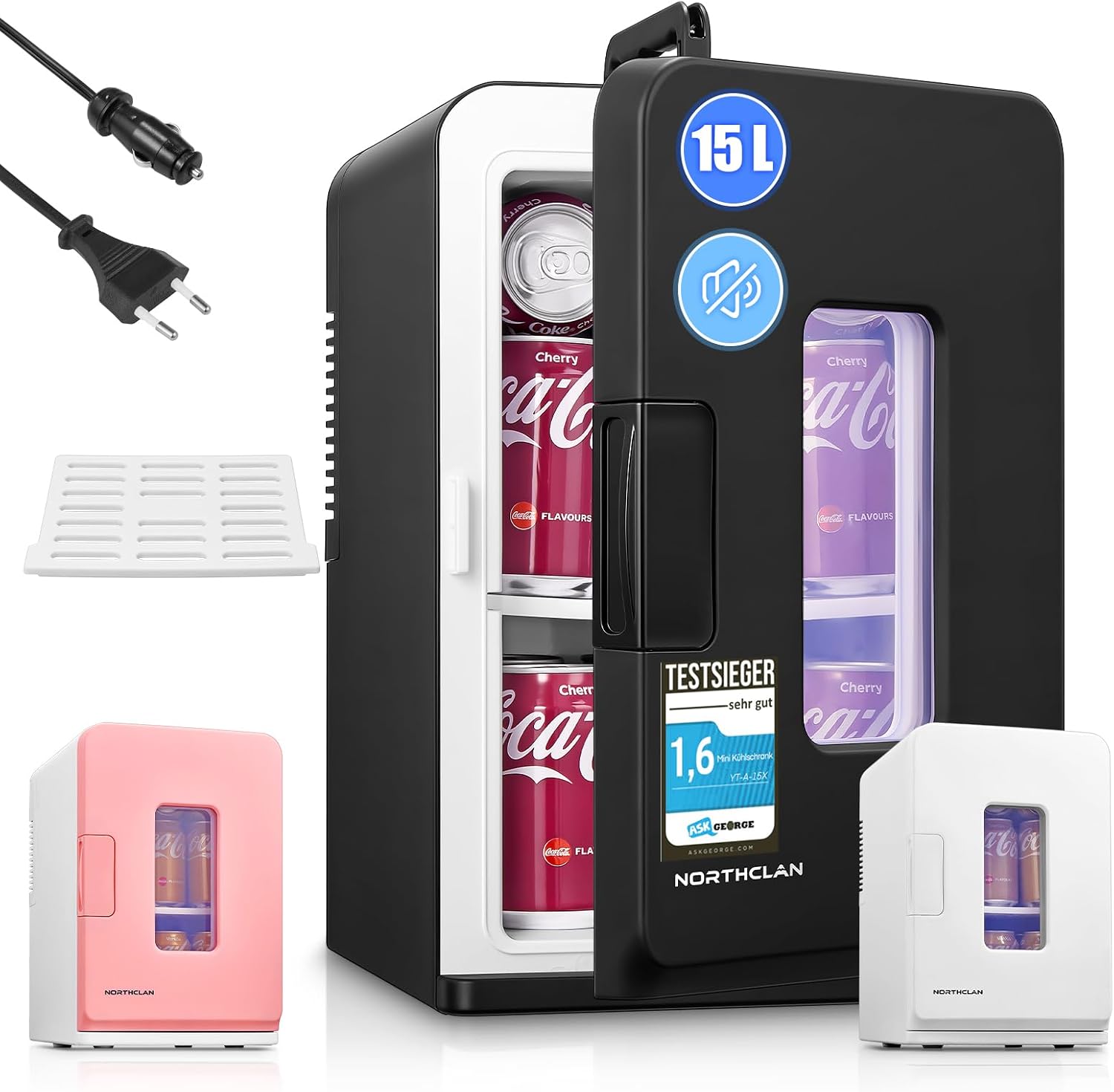 Detalle de NORTHCLAN Mini Kühlschrank 15L – 2-in-1 Kühl- und Heizfunktion, 12V/220V, leise