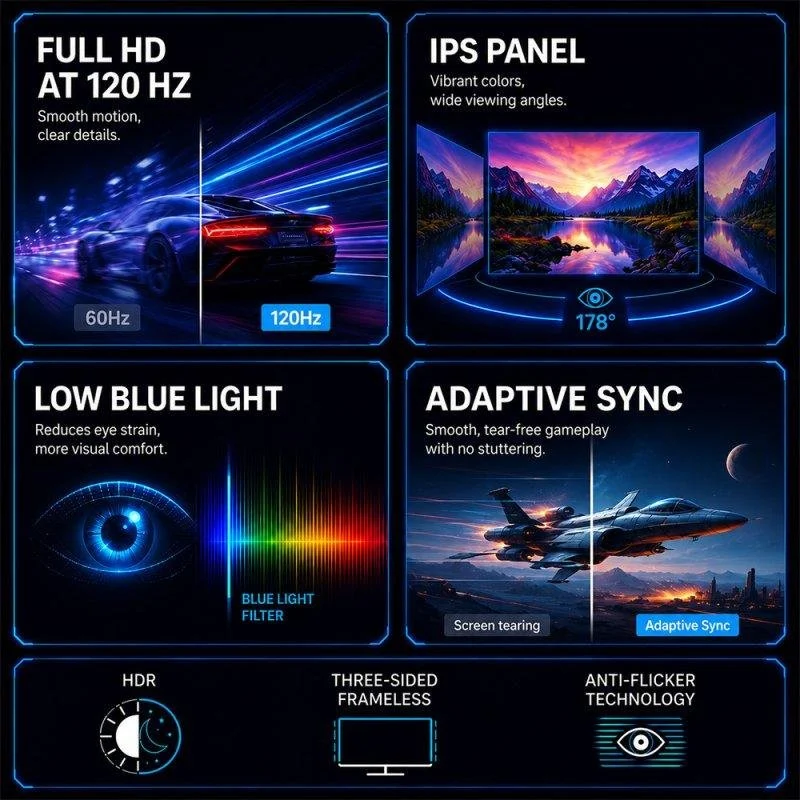 Thumbnail 3 de Monitor Alurin CoreVision 120IPSLite 22" FullHD 120Hz IPS HDR10 Adaptive Sync 2ms
