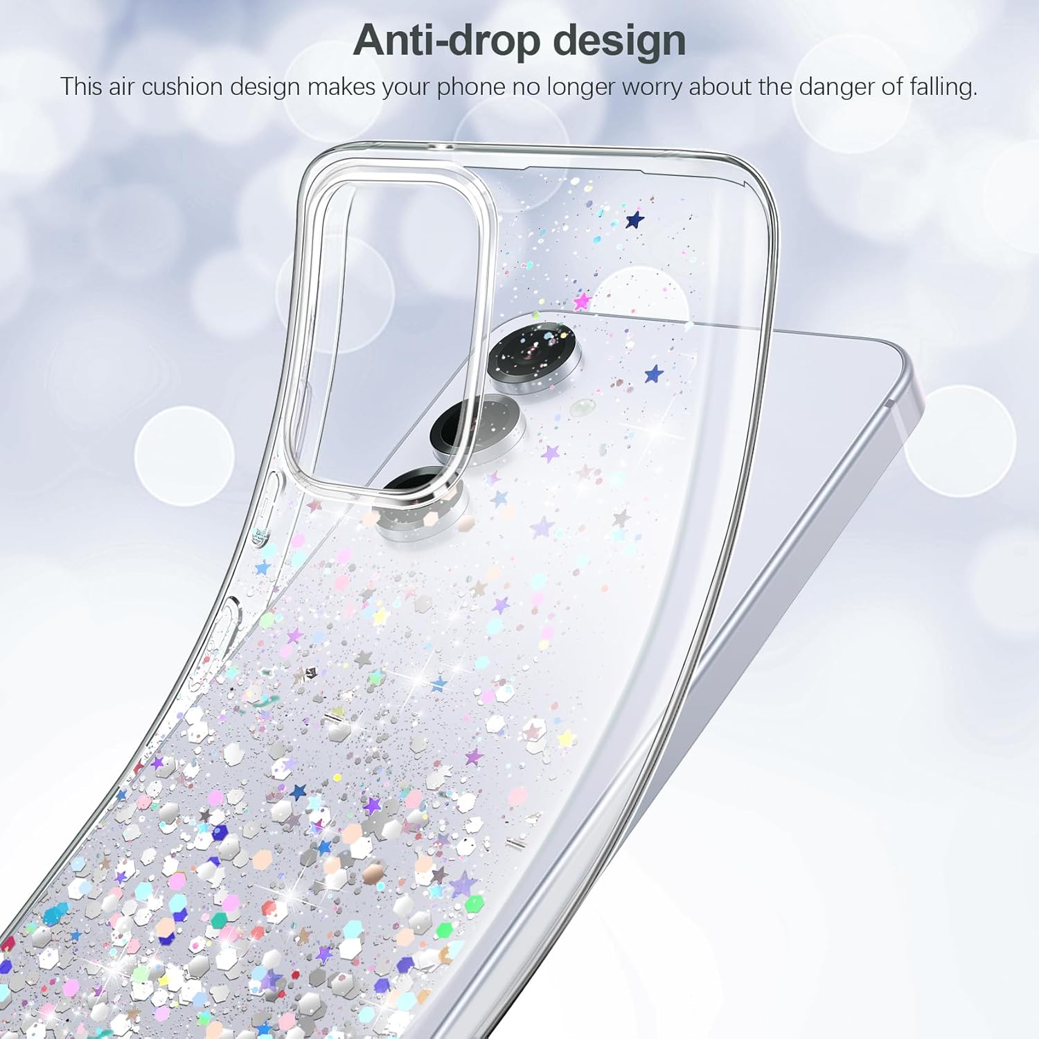 Thumbnail 5 de ivencase Clear Glitter Case for Samsung Galaxy A57 5G — Glittery TPU/PC Shield with 2 Screen Protectors