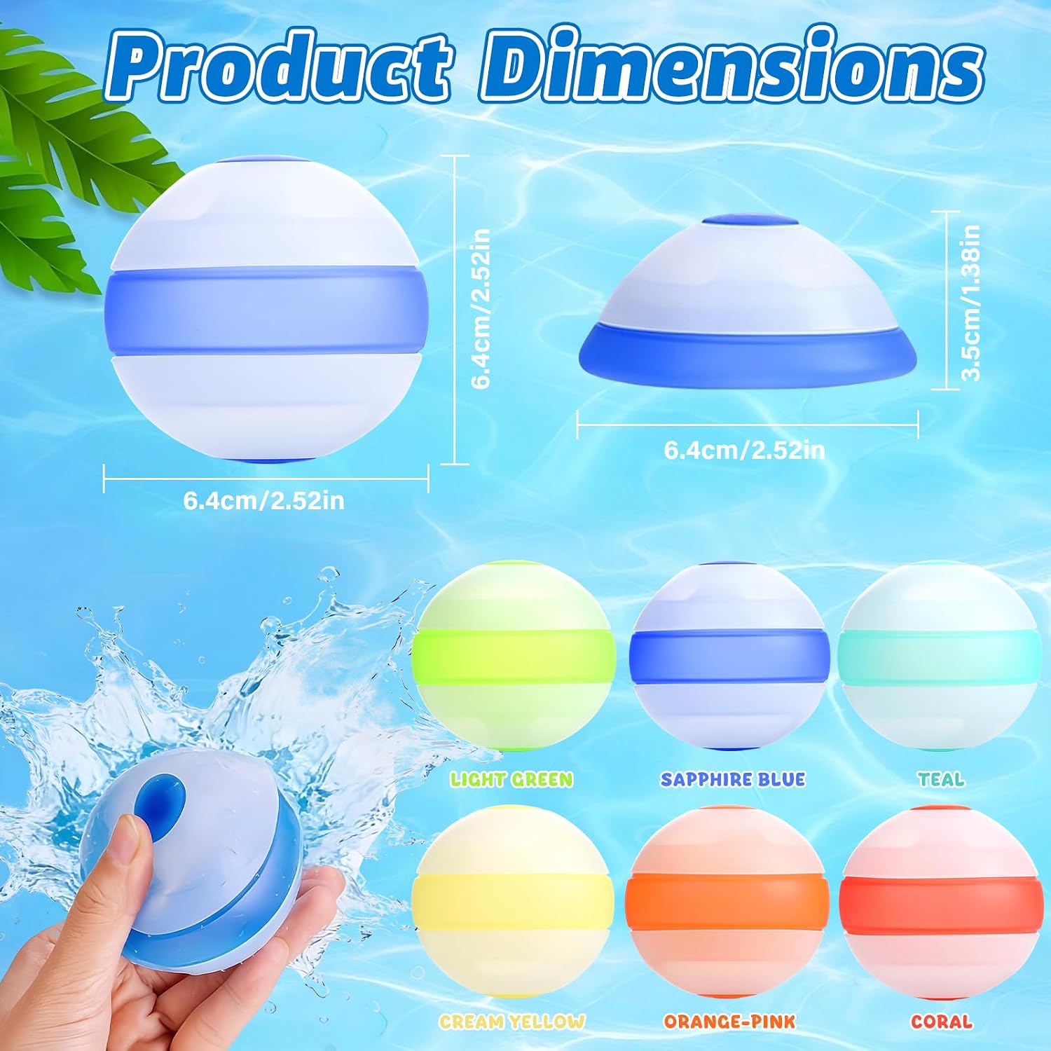 Thumbnail 6 de 6‑Pack Reusable Water Balloons: Quick Fill, Self‑Sealing Soft Silicone Fun