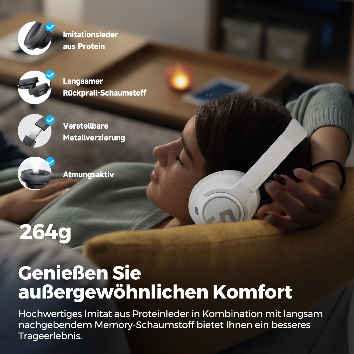 Detalle 2 de SoundPEATS Space Over‑Ear 123H Kopfhörer