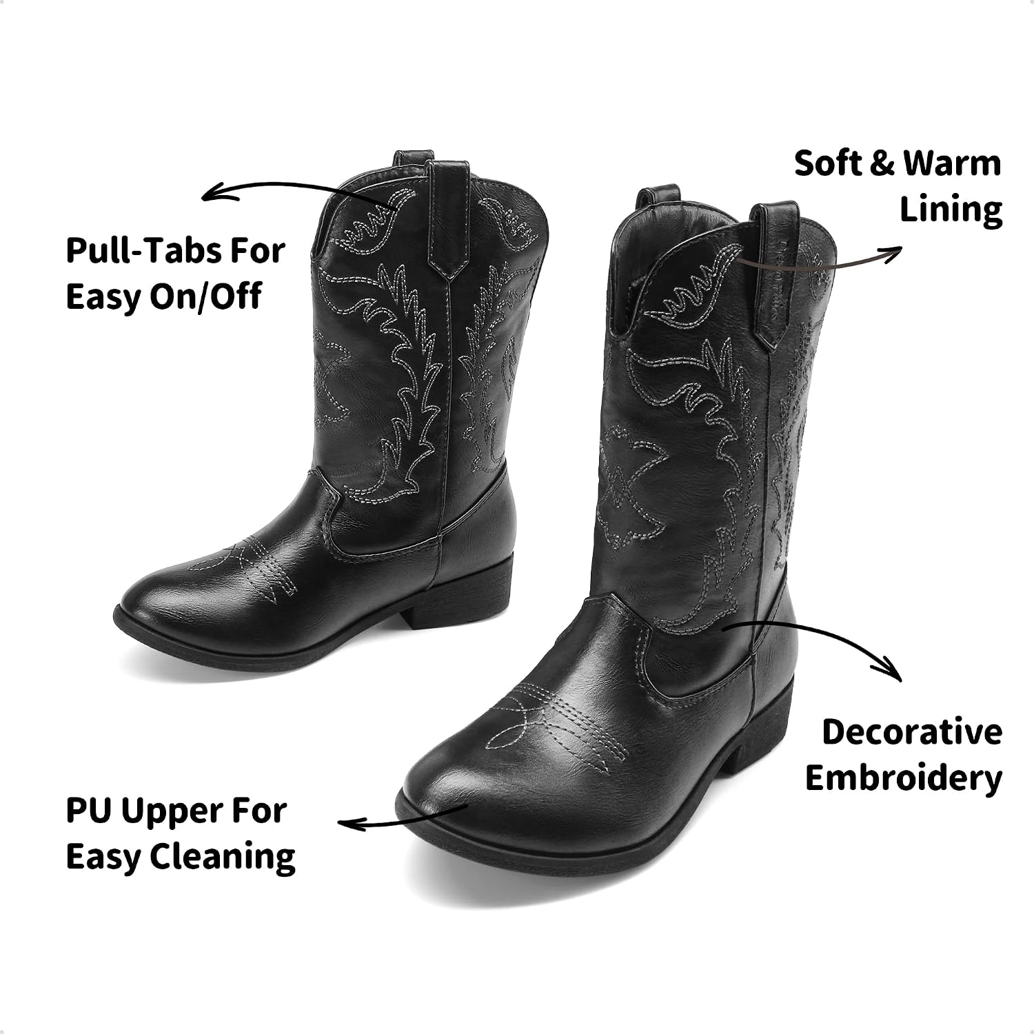 Detalle 2 de DREAM PAIRS Kids' Western Boots, Mid-Calf